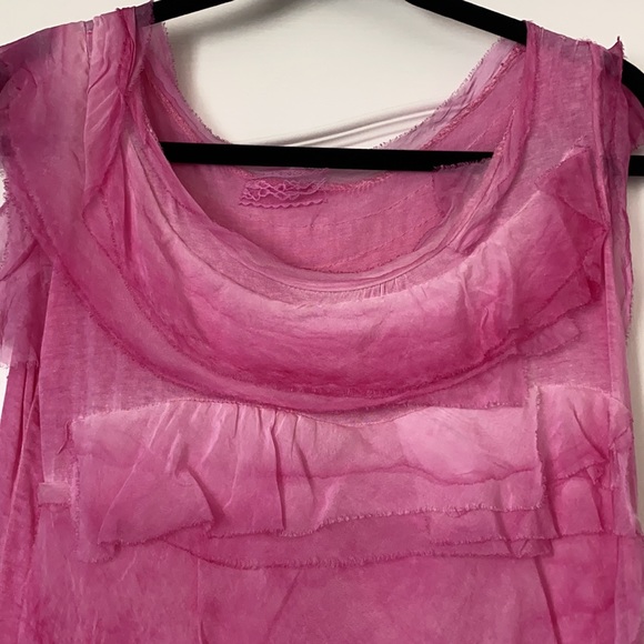 Beautiful Italian Made Pink Silk Top - Picture 3 of 4